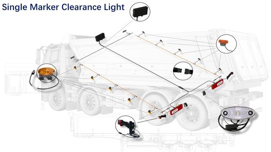 5A-20A Click-In Overmold Connector Automotive Wiring Harness met geoptimaliseerde kabelondersteuning en single marker clearance lichten