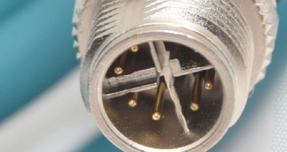 100 / 200mm lengte M12-kabelsamenstelling met X-codering ronde connector
