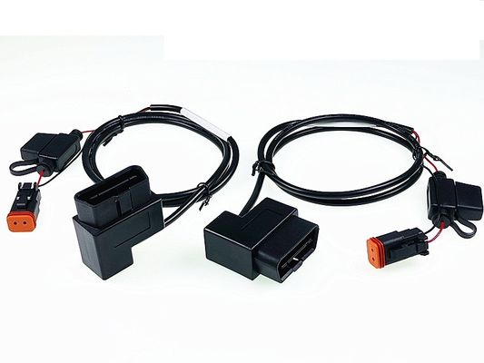 16pin OBDII Passthru Cable with Power Break Out and IP68 Rating for Heavy-Duty Automotive Wiring Harness