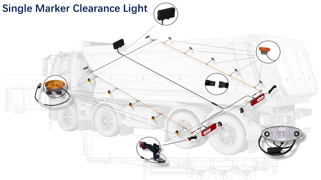 Quick Click-In Overmold Connector voor Single Marker Clearance lichten met geoptimaliseerde kabel specificaties